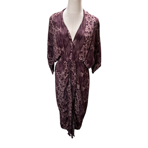 Rinku Dalamal Mischa Midi Dress Women's Size 8 Pink Ikat Print Anthropologie - Picture 1 of 6